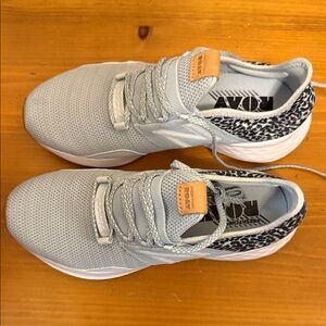 New Balance Gray Athletic Shoes with Animal Print